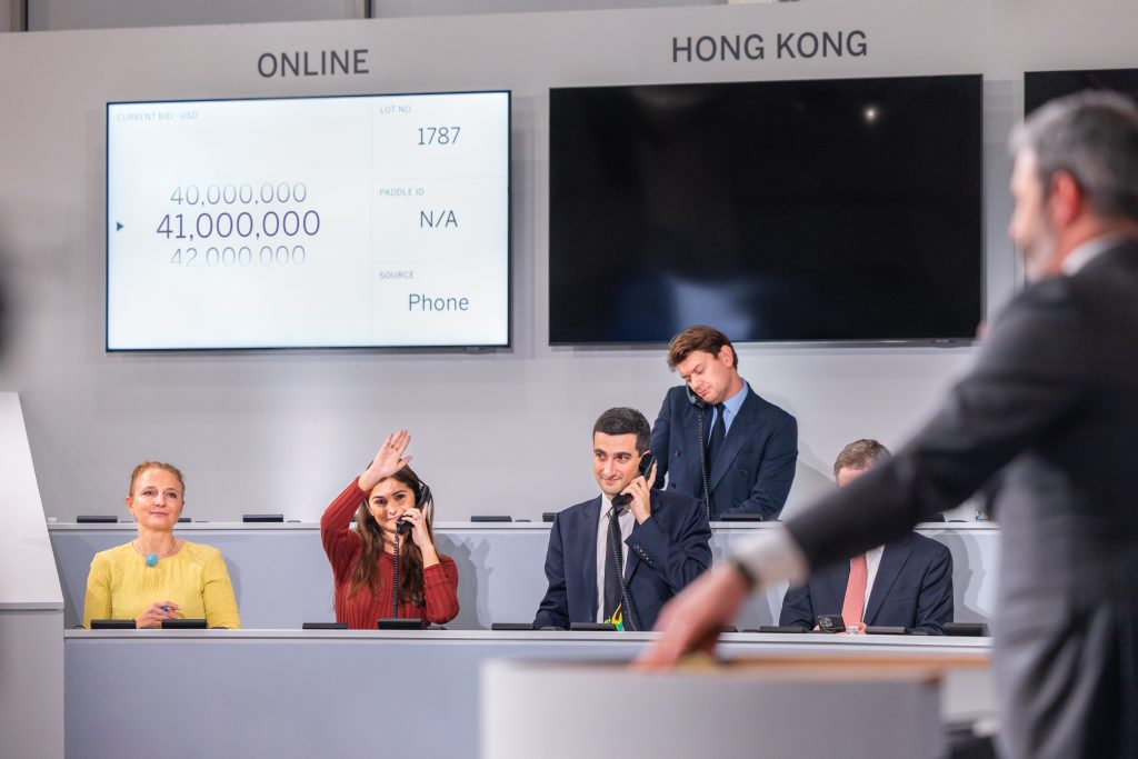 Brooke Lampley representing Ken Griffin at the Sotheby's auction